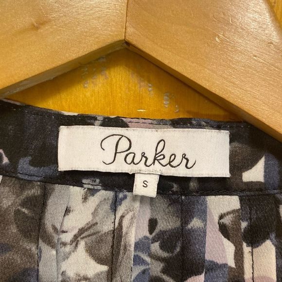 PARKER TOP BLOUSE GRAY BLACK WHITE LONG SLEEVE SIZE S - Picture 13 of 16